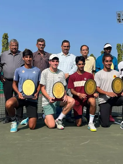 A group of talented players at the ITF Juniors J60 Guwahati event. Our player Sehaj is seen here after his successful run, where he won the doubles title and reached the singles semi finals.