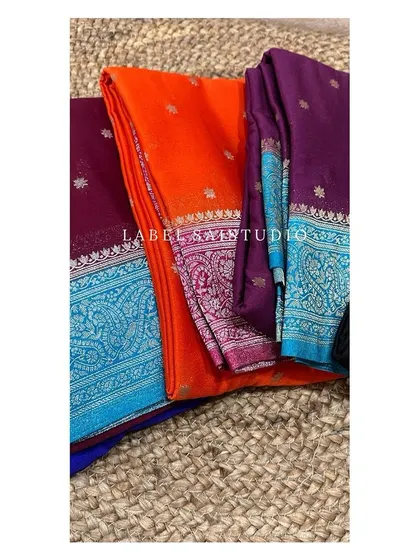 All the available color combinations in my contrast chiffon sarees are so beautiful. They are budget-friendly sarees perfect for this festival season. Grab them before they are sold out.