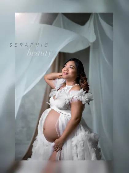 Seraphic beauty. This ethereal portrait uses soft, flowing fabrics and creative editing to create a truly angelic and dreamlike image.