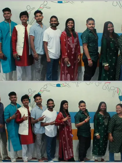 Our full coaching team dressed in traditional attire for the Ayudha Pooja celebration. We are proud to celebrate our culture together.