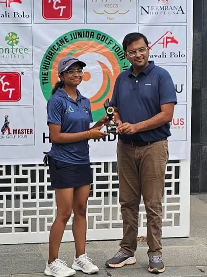 Avni Atreya winning the inaugural Hurricane Junior Golf Tour event at Karma Lakelands.