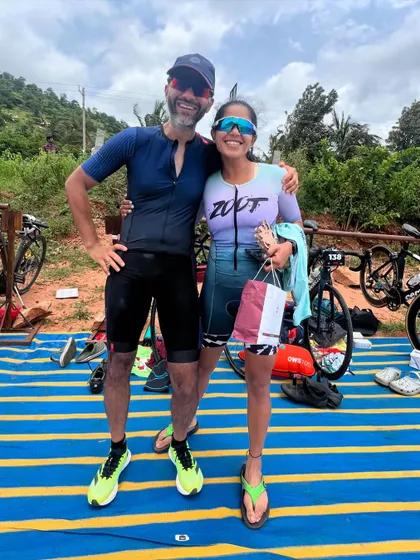 Posing with my partner Ankush after the BMF 47.5. His positivity and vibe are aspirational.