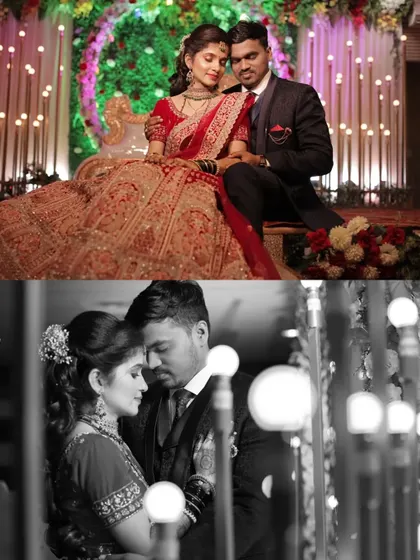 Elegant reception portraits of the couple. I use creative lighting and black and white photography to give these final shots a classic, cinematic feel.