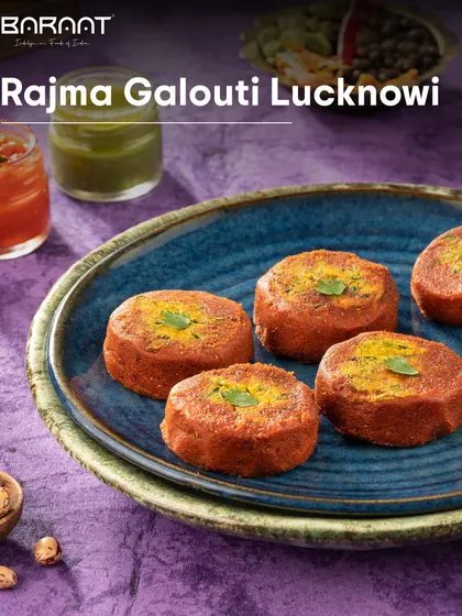 These Rajma Galouti Lucknowi kebabs are a vegetarian delight, perfect for a rainy day craving, served with our signature chutneys.