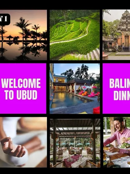 Day 1 of our Bali retreat: Welcome to Ubud. We will settle in, connect with each other, and enjoy a traditional Balinese dinner to start our journey together.