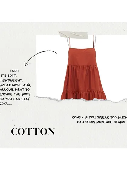 Cotton is a classic for a reason. It's soft, lightweight, and breathable, making it one of the best choices for staying cool in the heat.