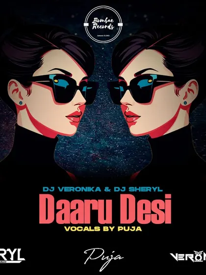 The cover art for 'Daaru Desi', the first track from the 'Reflection' EP. This was a fun collaboration with DJ Veronika and vocalist Puja, setting a downtempo, chill vibe for the start of the EP.