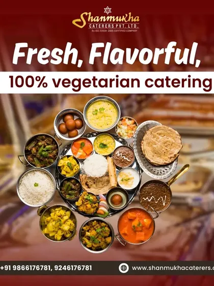 Fresh, flavorful, 100% vegetarian catering. This collage shows the breadth of our menu, from thalis to buffet spreads.