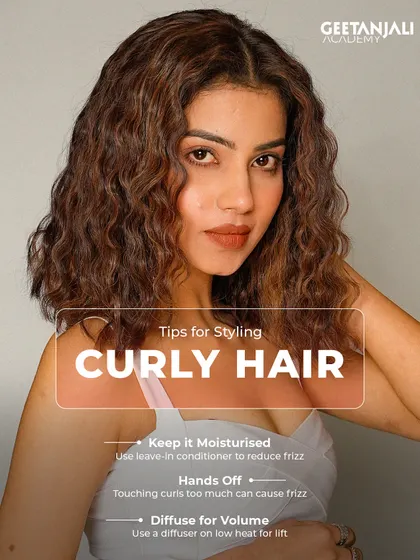 Styling curly hair requires a unique approach. We teach our students how to properly moisturize, diffuse for volume, and handle curls to reduce frizz and enhance their natural pattern.