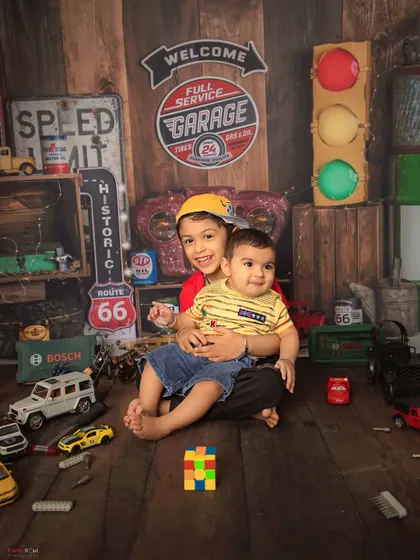 The bond between brothers is a special kind of love. In this garage-themed sibling photoshoot, we captured the fun and friendship that will last a lifetime.