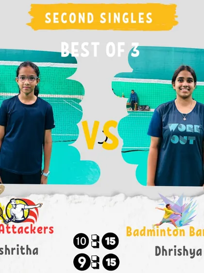 The Second Singles match from Day 1. A strong start for the Badminton Bandits.