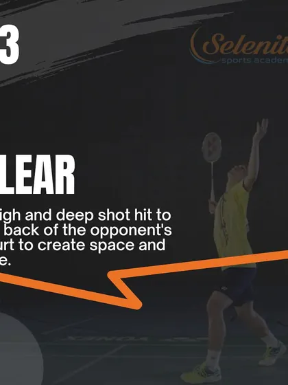 Technique 03: The Clear. A high and deep shot hit to the back of the opponent's court to create space, reset a rally, and give yourself time.