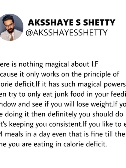 There is nothing magical about I.F. It works by helping you create a calorie deficit. If you eat only junk food in your feeding window and exceed your maintenance calories, you will not lose weight.