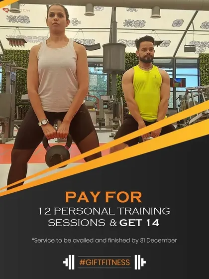 Get started with a personal trainer and see the difference. Pay for 12 personal training sessions and get 14 to accelerate your fitness journey.