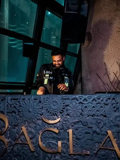 A shot of me at the beautifully carved DJ booth at Baglami. The venue itself is a work of art.