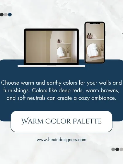 Tip for a cozy home: Choose a warm color palette. Colors like deep reds, warm browns, and soft neutrals on walls and furnishings can instantly create a cozy and welcoming ambiance.