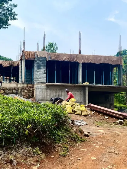 Our weekend home project in Kotagiri under construction. It's always exciting to see the structure taking shape against the stunning backdrop of the tea estates.