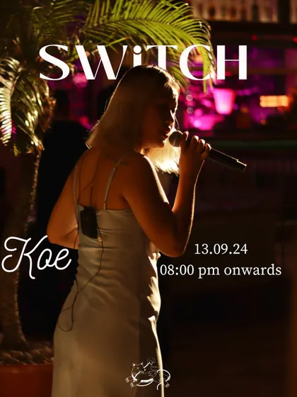 Vocalist Koe performing live. Her stage presence and connection with the audience are what make these nights so memorable.