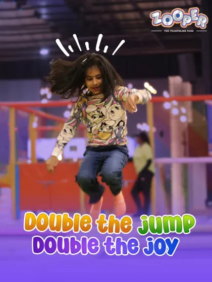 Double the jump, double the joy. Happiness feels lighter in the air, and every bounce brings bigger smiles.