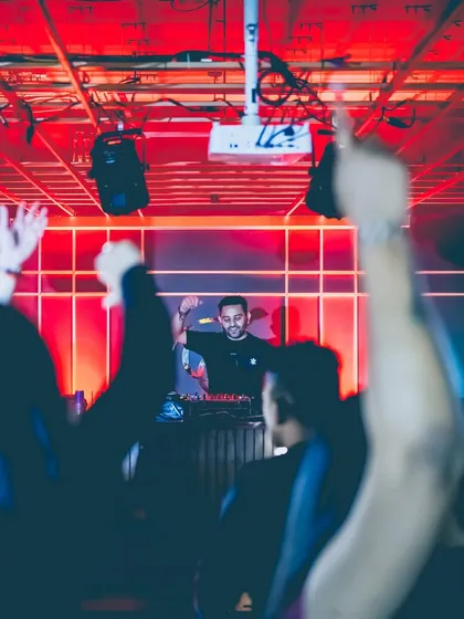 The crowd with their hands in the air at Gawky Goose. This is what it's all about.