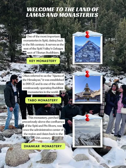 Welcome to the land of lamas and monasteries. Our Spiti itinerary includes visits to the most important monasteries like Key, Tabo, and Dhankar.