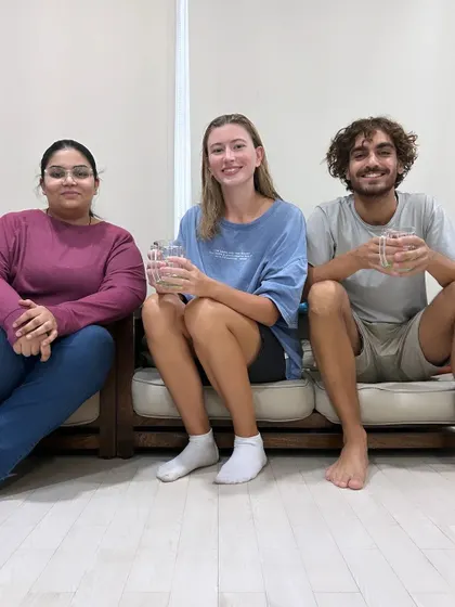 I love getting to meet the wonderful people who visit our center. Here I am with a couple after their float session, feeling refreshed and reconnected.