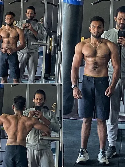 A progress check-in with my client in the gym. We are constantly tracking changes to stay motivated.