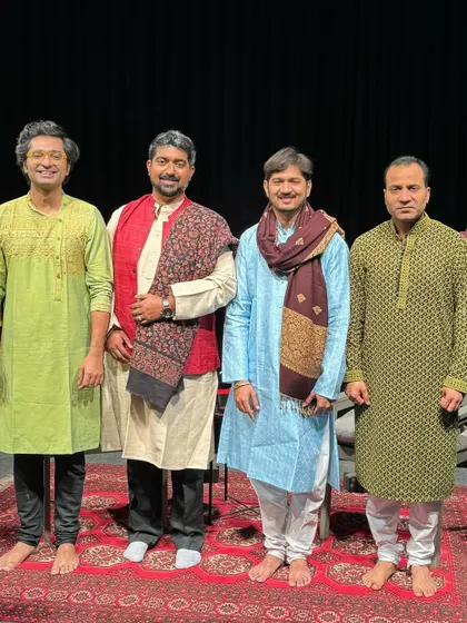 A group photo with the wonderful artists after a fantastic evening of music at the G5A Foundation. I had the pleasure of accompanying Kaustuv da on vocals, alongside the masterful Sabir ji on sarangi.