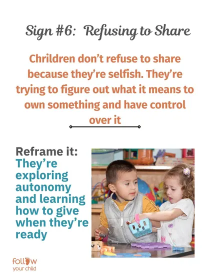 Reframe Refusing to Share: They're not being selfish. They're exploring autonomy and learning what it means to own something.