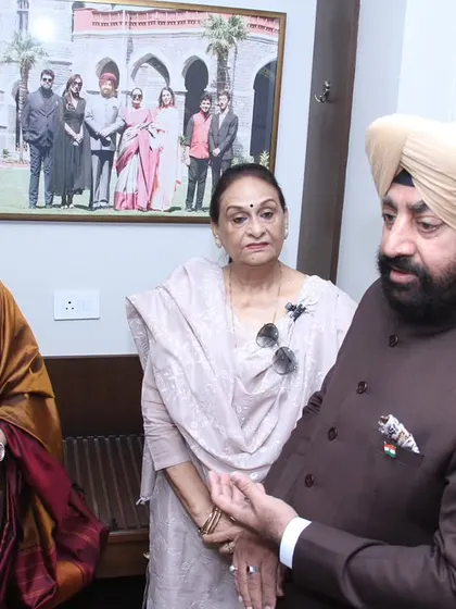Sharing the details of the design with the Honourable Governor. Every element, from the artwork to the layout, was chosen to reflect the variegated traditions of Uttarakhand.