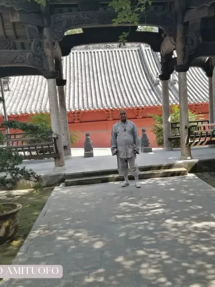 In the courtyard of a temple, surrounded by centuries of history. The tranquility of these grounds is something I aim to help my students find within themselves through meditation.