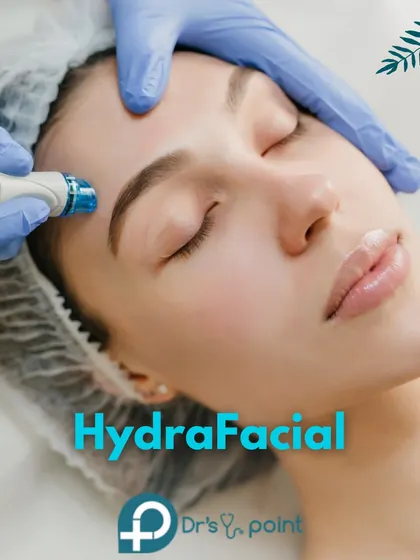 A close-up of the HydraFacial treatment. This service is a cornerstone of our medi-facial offerings, providing deep cleansing and hydration.