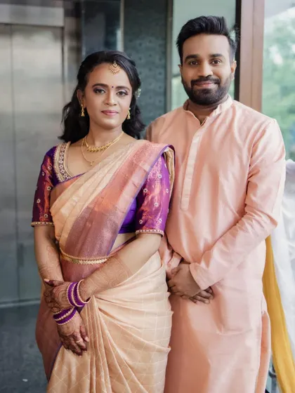 Coordinated makeup for the bride and groom for their different wedding events. We created complementary looks that looked beautiful both in person and in photos.