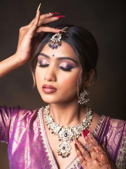 More examples from my portfolio of glamorous ethnic and festive makeup, showcasing a variety of styles, color palettes, and complete looks for different celebrations.