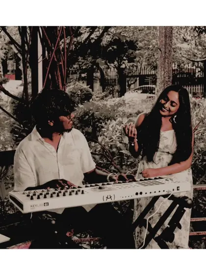 Something new is always cooking! A candid shot from an outdoor recording session, hinting at a new project.