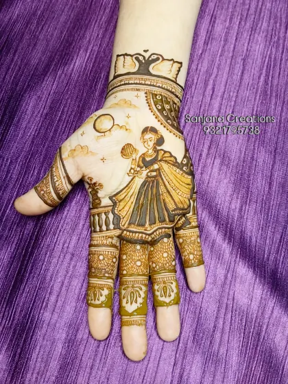 And here's the final look after the henna paste is removed! The stain looks so rich and clear, which makes this hand an amazing prop for creating professional mehndi content for my portfolio.