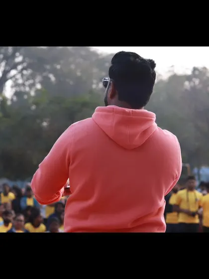 A candid moment from the CRY India walkathon. Addressing the crowd of volunteers and participants, I focused on the importance of the cause to keep everyone motivated.