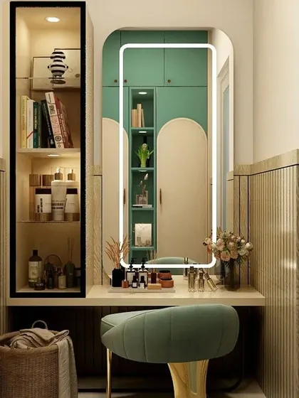 A duplicate of ID 138, showing the elegant and practical design of the bedroom's vanity area.