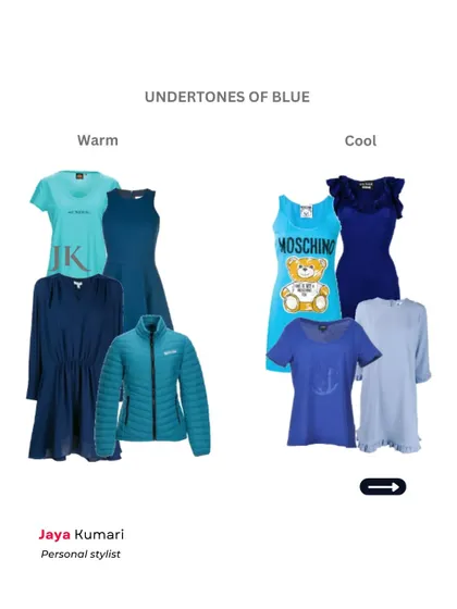 Every color has warm and cool versions. This visual guide shows the undertones of different colors like red, yellow, green, and blue, helping you train your eye to see the difference when you're shopping.
