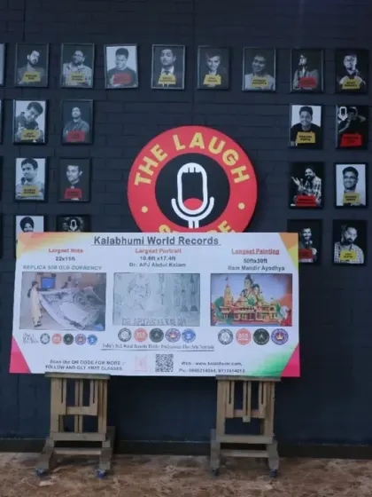 The display area at "The Pride of India" award ceremony, showcasing our world records and achievements.