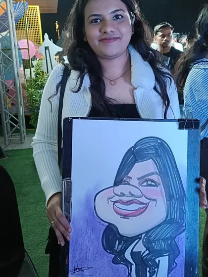 A guest at the Anime Fest. The purple background in her caricature adds a nice artistic touch.