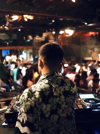 It's a different high. The view from the DJ booth, looking out at a sea of people, is my favorite place to be.