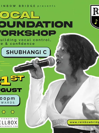 The poster for our Vocal Foundation Workshop with renowned vocalist Shubhangi C.