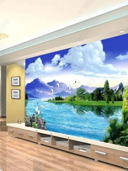 A duplicate of media 73, this 3D landscape mural concept demonstrates how you can transform a wall into a stunning, picturesque view.