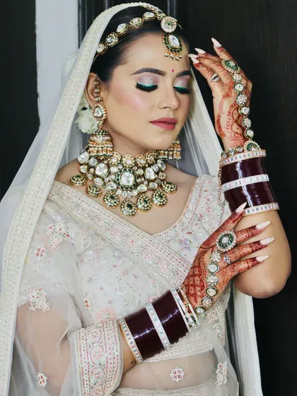 A serene and beautiful shot of the bride.