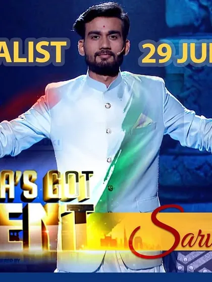 A promotional image from my time as a semi-finalist on India's Got Talent. This platform gave me a chance to showcase my art to the entire nation.