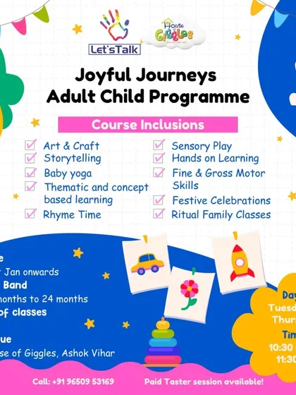 Let's make learning magical! This poster for our Joyful Journeys program highlights the fun activities designed for toddlers to explore and grow.