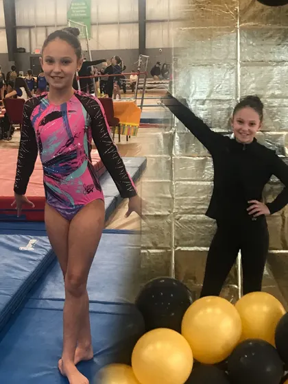 A collage celebrating one of our Gold athletes who qualified for regionals.