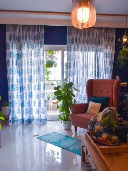My home is ready for summer with these beautiful block print curtains. They bring in a refreshing and soothing vibe to the living room.