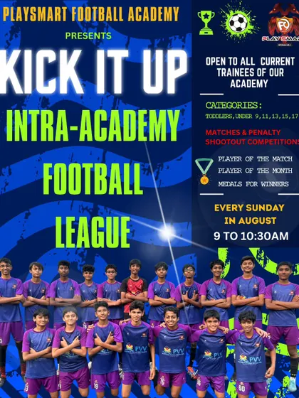 Announcing our Intra-Academy Football League. This internal competition gives all our trainees a chance to compete for medals and titles like 'Player of the Match' and 'Player of the Month'.